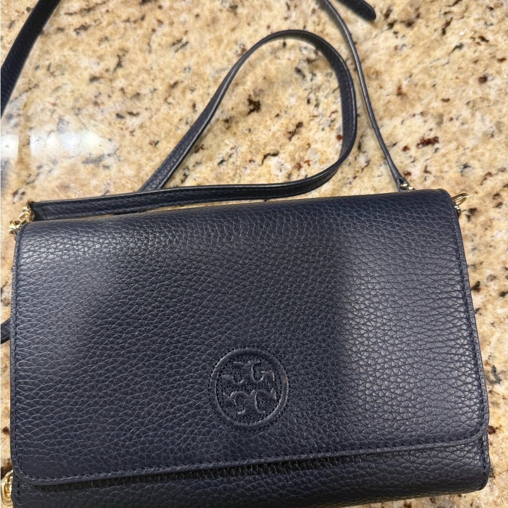 Tory Burch Navy Leather Crossbody Bag